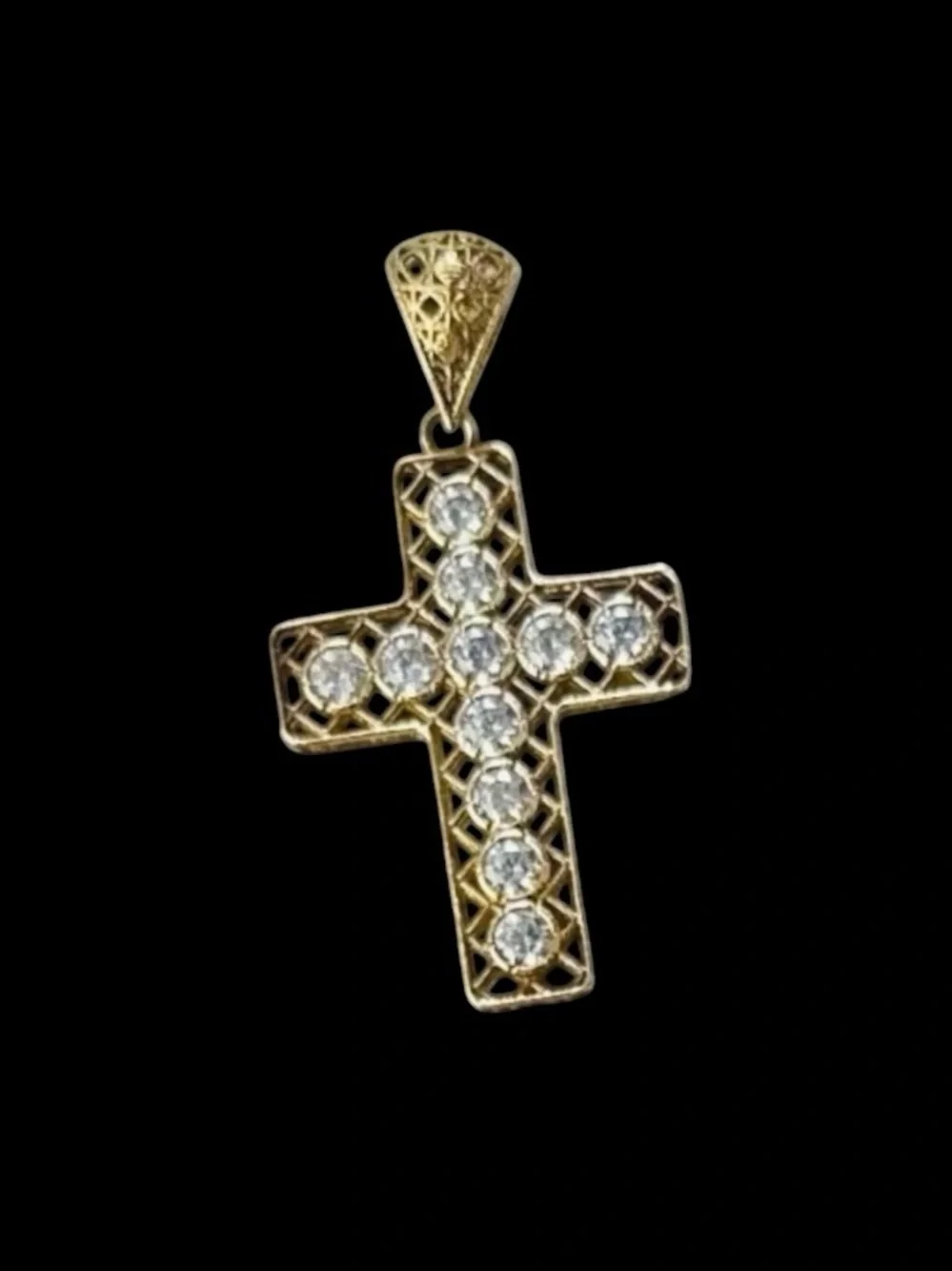 Lisa Robertson 18K Gold over 925 Sterling Silver Filigree Cross Pendant Necklace